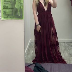 Maroon Evening Gown
